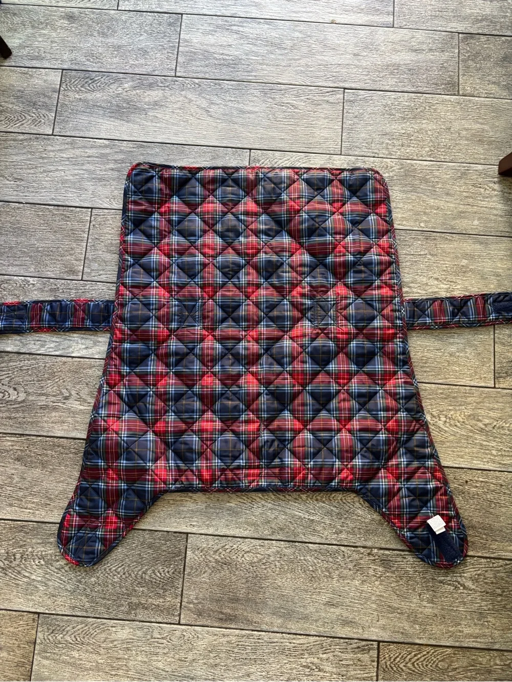 St. John’s Bark Quilted Plaid Dog Coat Jacket - Red & Navy XXL